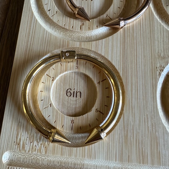 Spike Cuff Bracelet Trio - Gold, Rose Gold & Silver - Picture 11 of 11